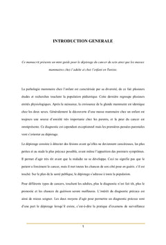 Avez-vous une idée sur les masses mammaires chez l'enfant et l'adulte?