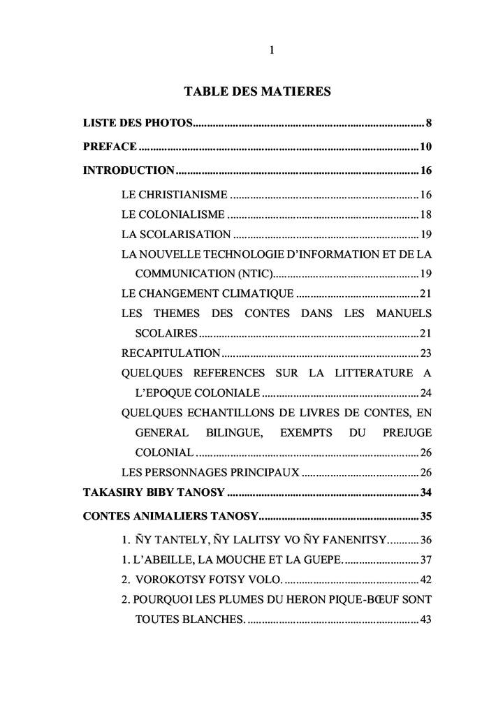 Contes Animaliers et Mythes du Sud de Madagascar