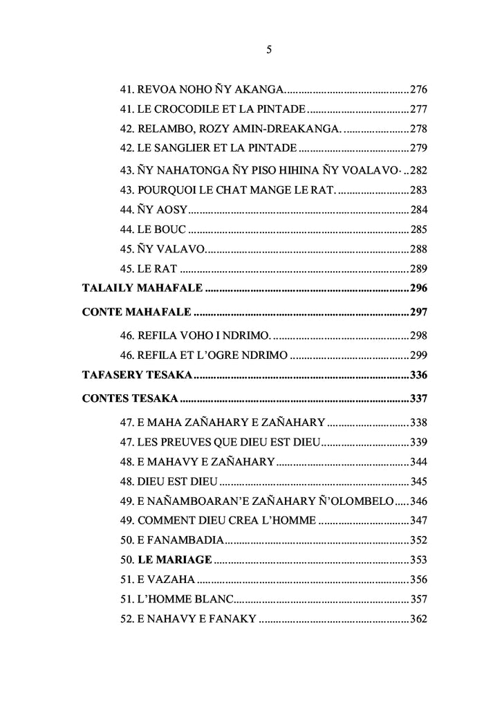 Contes Animaliers et Mythes du Sud de Madagascar