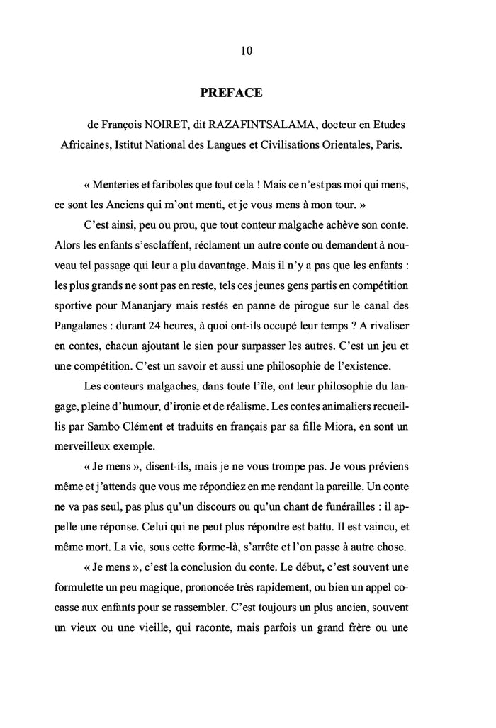 Contes Animaliers et Mythes du Sud de Madagascar