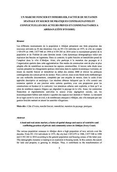 UN MARCHE FONCIER ET IMMOBILIER