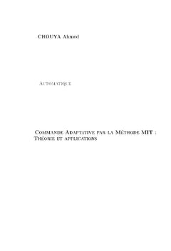 Commande Adaptative par la Méthode MIT