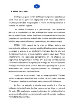 Les Obstacles aux services de Planning familial chez les Adolescentes