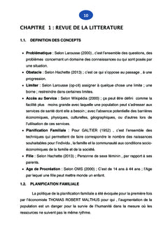 Les Obstacles aux services de Planning familial chez les Adolescentes