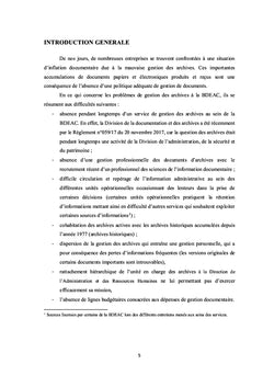 Mise en place d'une politique et des procédures de gestion d'archives