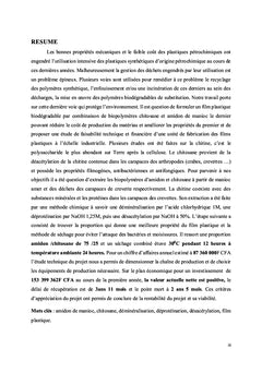 Formulation du bioplastique