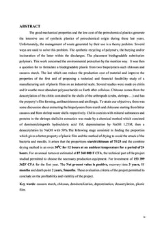 Formulation du bioplastique