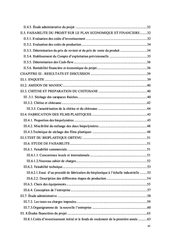 Formulation du bioplastique