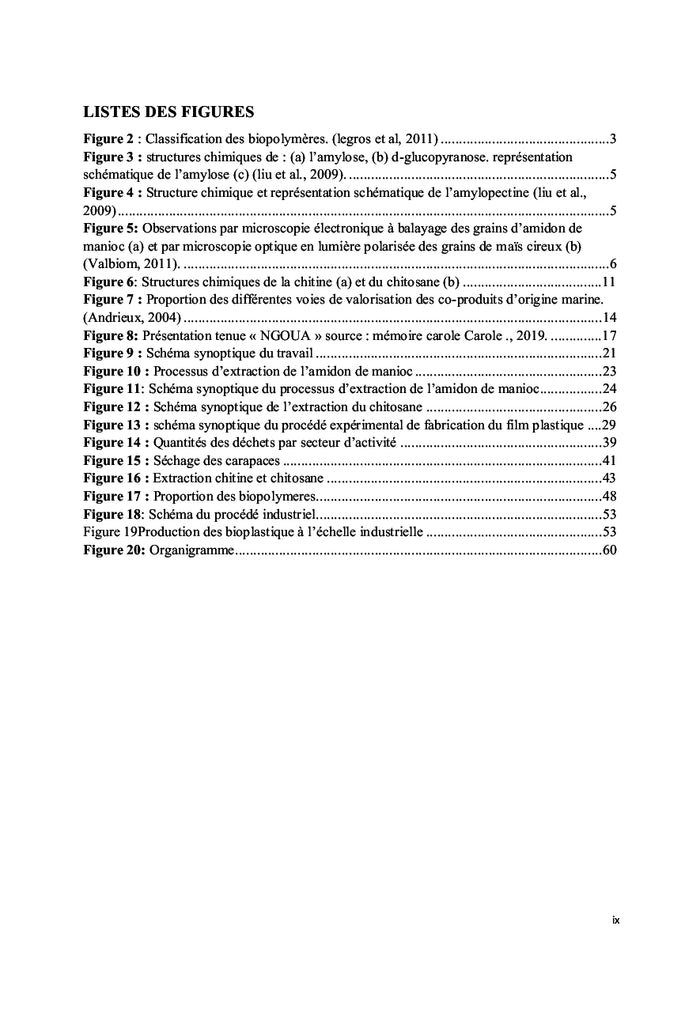 Formulation du bioplastique