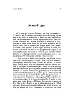 L'origine de la phénoménologie