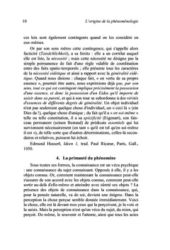 L'origine de la phénoménologie