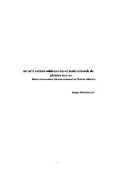 Activité antimicrobienne des extraits naturels de plantes locales