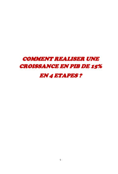 Réaliser une croissance de 15% en PIB comment...?
