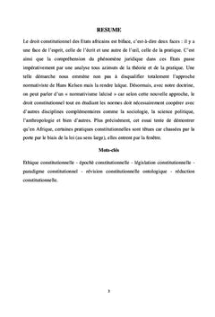 LES CHRONIQUES CONSTITUTIONNELLES AFRICAINES