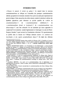 LES CHRONIQUES CONSTITUTIONNELLES AFRICAINES