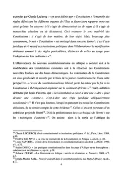 LES CHRONIQUES CONSTITUTIONNELLES AFRICAINES