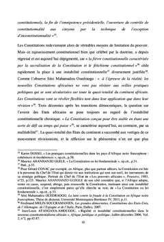 LES CHRONIQUES CONSTITUTIONNELLES AFRICAINES