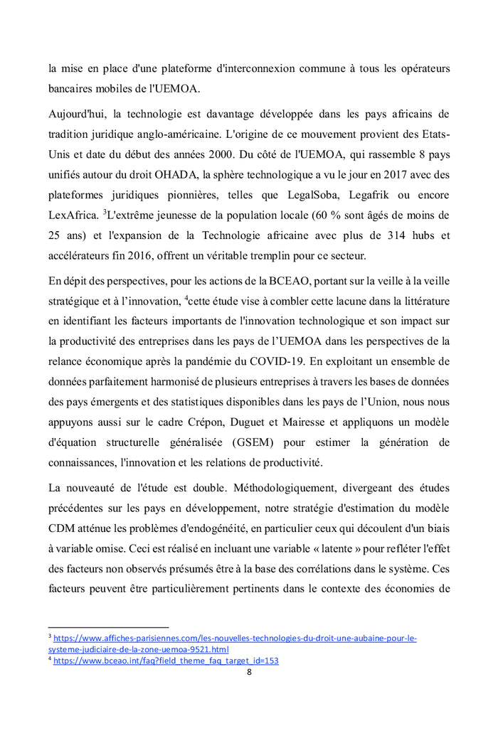 L'impact de l'innovation technologique dans le processus de la transformation structurelle des pays