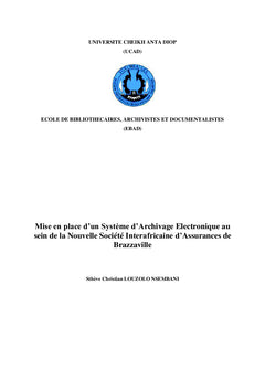 Mise en place d'un SAE au sein de NSIA Assurances Congo