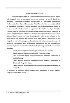 ETUDE DES METHODES DE RECONNAISSANCE D'EMPREINTE DIGITALE