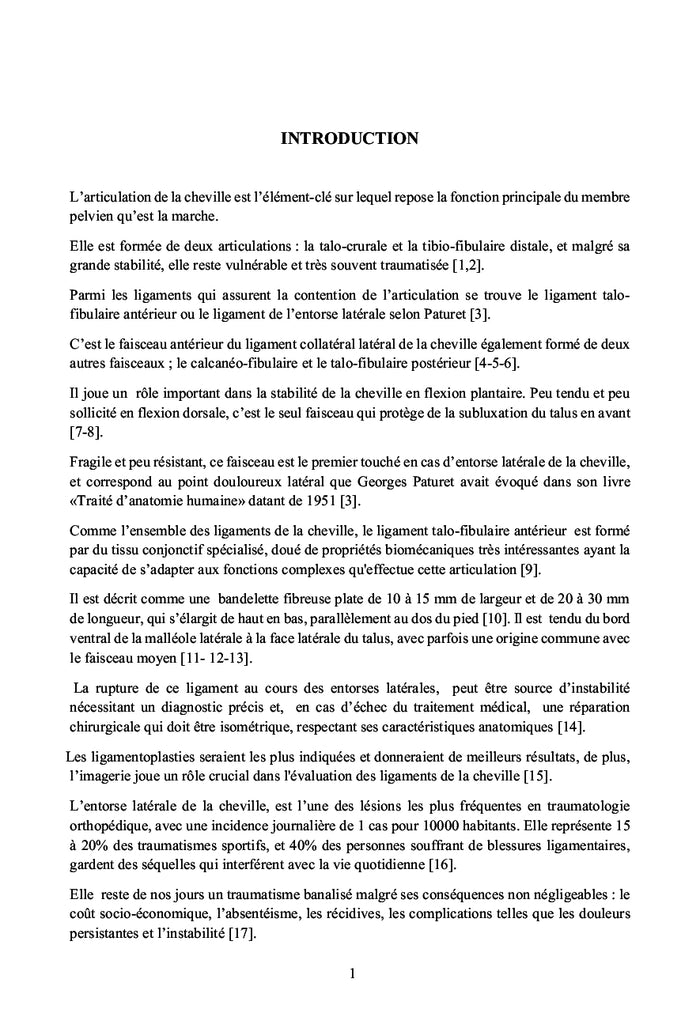 Le ligament de l'entorse latérale de la cheville