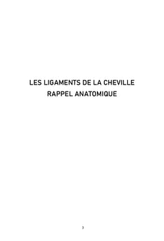 Le ligament de l'entorse latérale de la cheville
