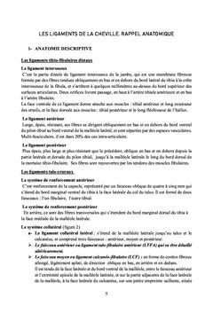 Le ligament de l'entorse latérale de la cheville