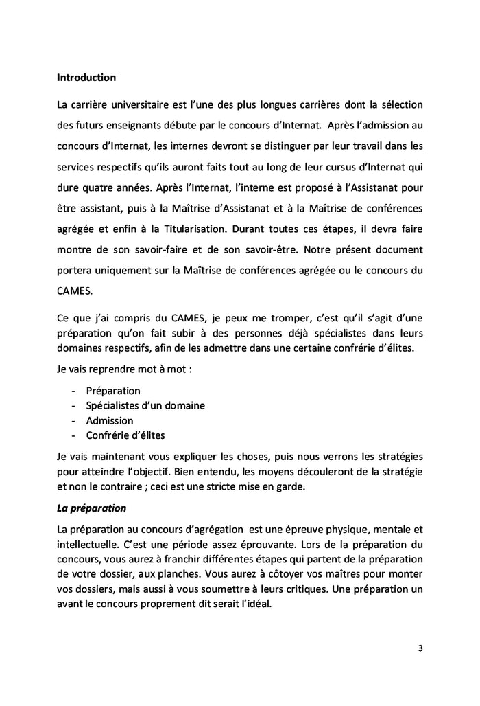 Réussir le concours d'agrégation du CAMES