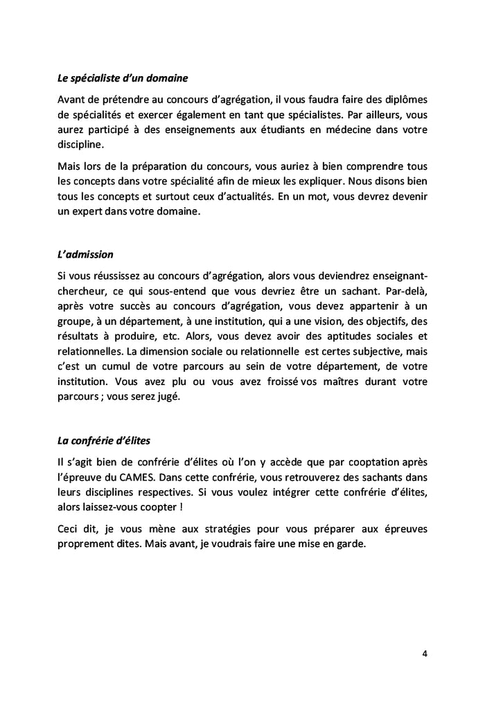 Réussir le concours d'agrégation du CAMES