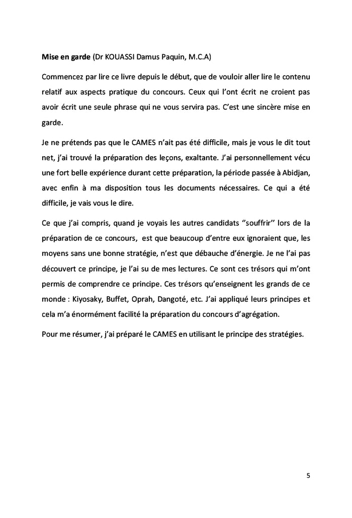 Réussir le concours d'agrégation du CAMES