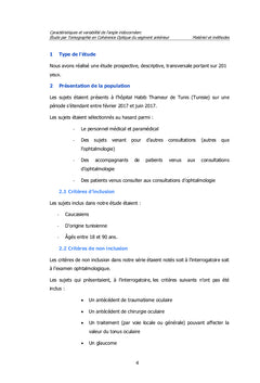 Caractéristiques et variabilité de l'angle iridocornéen
