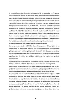 Introduction à l'hydrogéologie de la Saoura