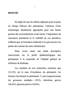 Etude de profil épidémiologique des prématurés en néo-nathologie