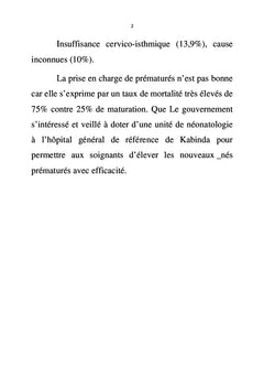 Etude de profil épidémiologique des prématurés en néo-nathologie