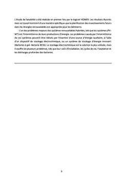 Analyse de Sensibilité d'une Installation Hybride à Base des Sources Renouvelables