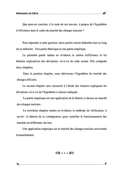 Evaluation de l'efficience du marché des changes tunisien