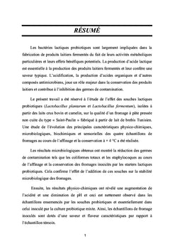 Formulation du fromage "Saint-Paulin" à base des probiotiques