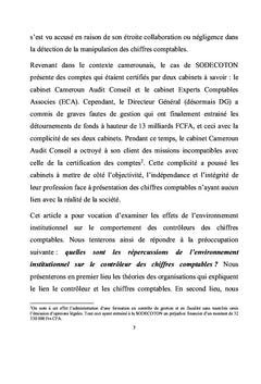 Impact de l'environnement institutionnel