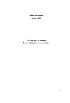 L'Afrique noire et son passé