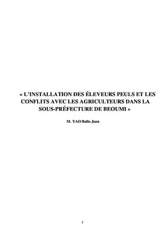 Installation des éleveurs peuls et les conflits avec les agriculteurs