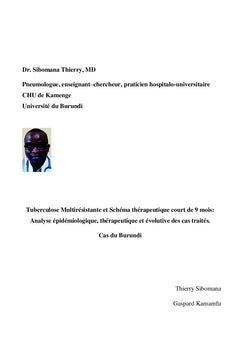Tuberculose Multirésistante et Schéma thérapeutique court de 9 mois: