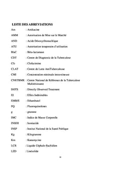 Tuberculose Multirésistante et Schéma thérapeutique court de 9 mois: