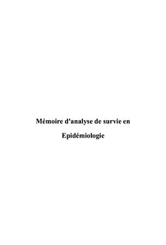 Mémoire d'analyse de survie en Epidémiologie