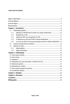 Mémoire d'analyse de survie en Epidémiologie