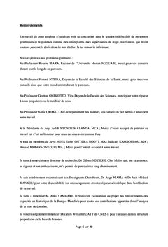 Mémoire d'analyse de survie en Epidémiologie