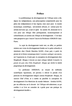 Développement de l'Afrique chez Houphouët-Boigny et Hamidou Kane