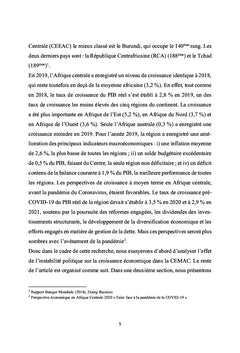 Instabilité politique et croissance économique dans la CEMAC
