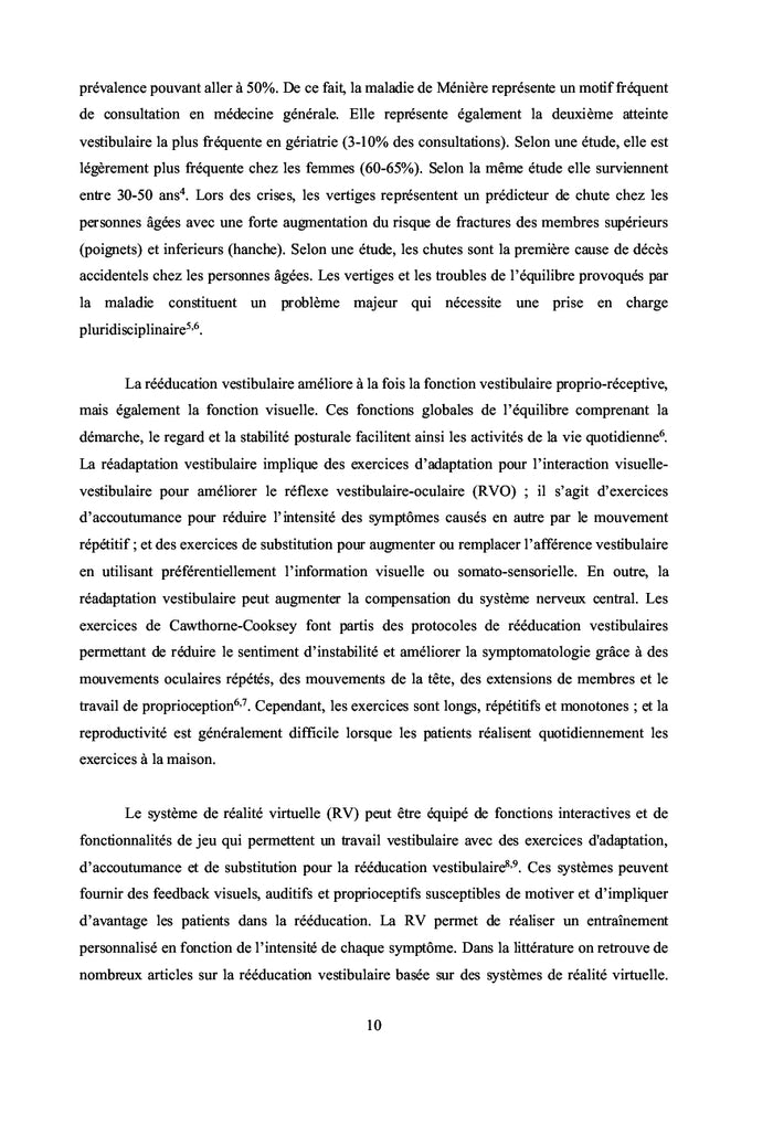 Impact de la re alite  virtuelle dans la maladie de Ménière