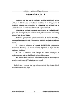 Modélisation et optimisation du système d'approvisionnement Bel Maroc