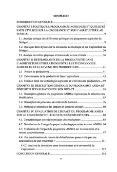 TRANSFORMATION STRUCTURELLE DE L'AGRICULTURE AU SENEGAL :
